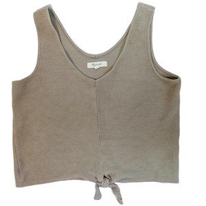 Tie Front Texture & Thread Tank Top